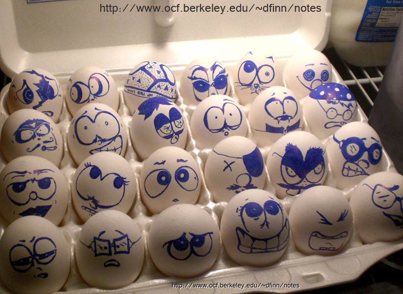 pictures of eggs with faces
