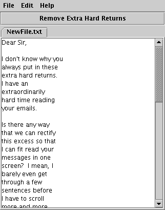 Text Trix demonstrates its extra returns removing