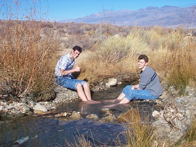Eric and John scalding their feet in the upper
reaches of the Keough hot creek