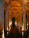 The Byzantine underground cistern in
                        Istanbul