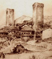 Cholashi Village of Svaneti, by Nino Brailashvili (1946)