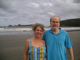 Mom and Dad on beach