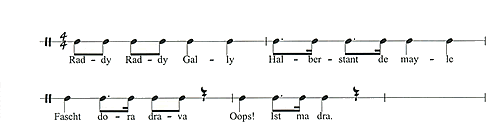 Ex. 2: 'Raddy, Raddy, Gally' Harvey Troyer's version