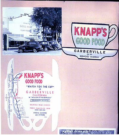 Fig. 12: Page from Scrapbook with menu memorabilia, themselves located on a map.
