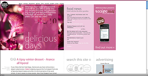 Homepage of Nichole Stich's 'Delicious:Days' blog: http://www.deliciousdays.com/