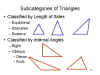 Subcategories of Triangles