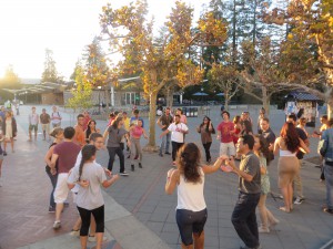 Salsa@Cal Members Dancing Cuban Rueda Style at one of our Salsa On Sproul Socials