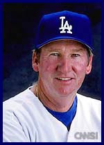 Charlie Hough as LA Dodgers Pitching Coach